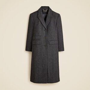 NWT J.Crew Vivienne topcoat in Italian pinstripe wool blend in grey/black - 10
